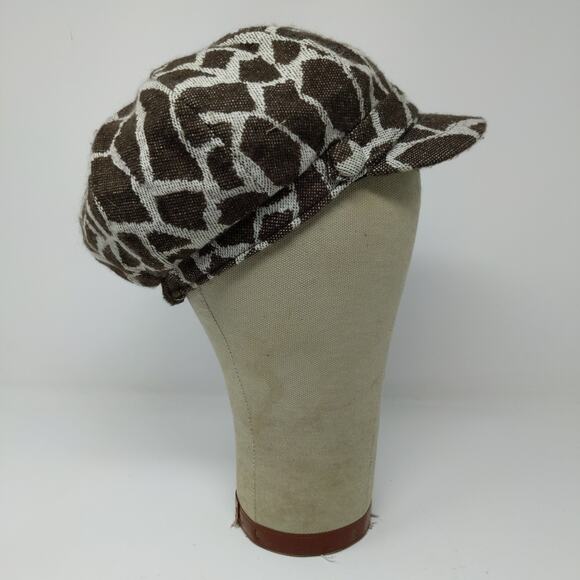 Angela & William Cheetah Print Pattern Hat Brown White OSFA Logo - Picture 7 of 11